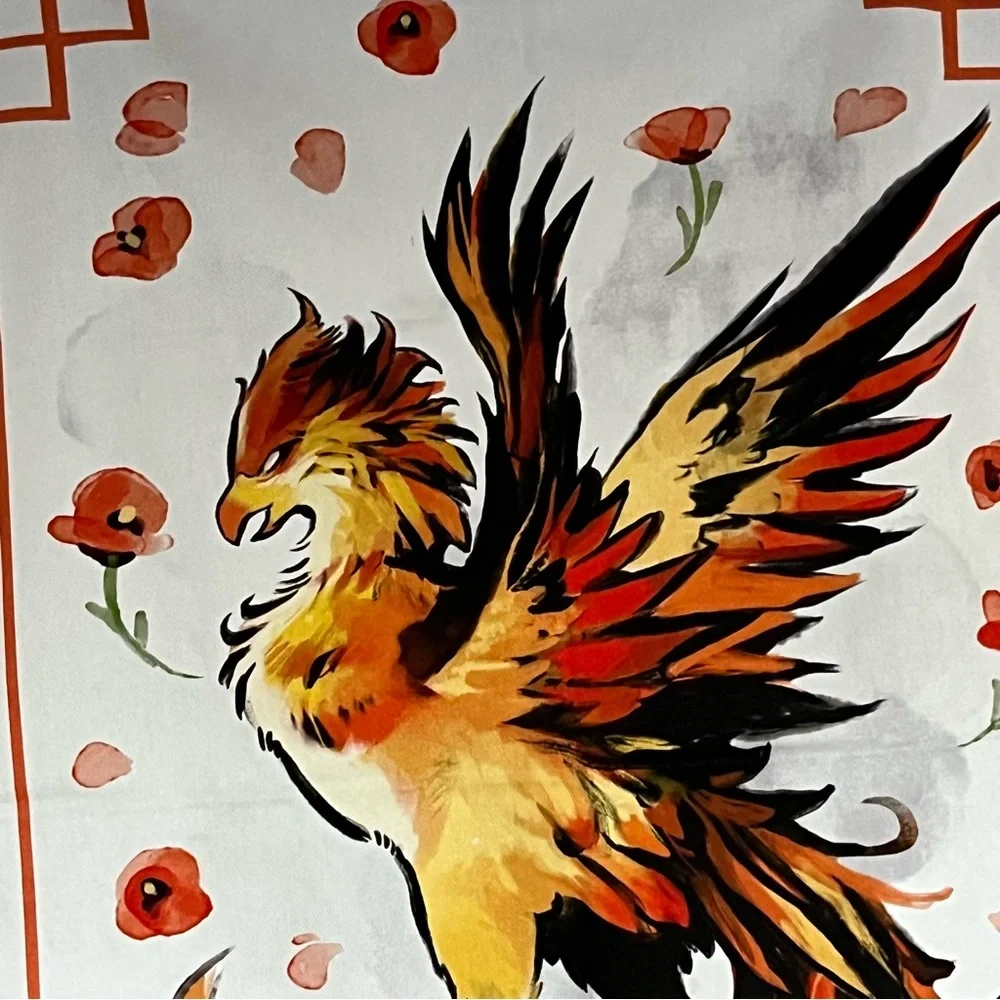 Owlcrate Poppy Wars Phoenix Tea Towel NWT